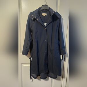 Women's sz small navy blue trench coat